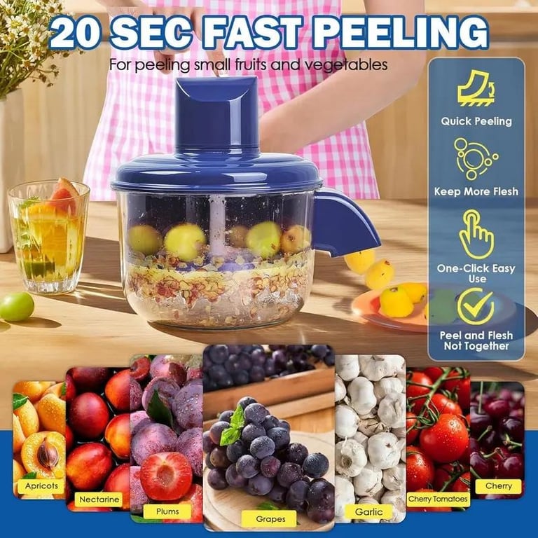 Portable Automatic Electric Fruit Peeler | Grape & Garlic Peeler thumbnail 2