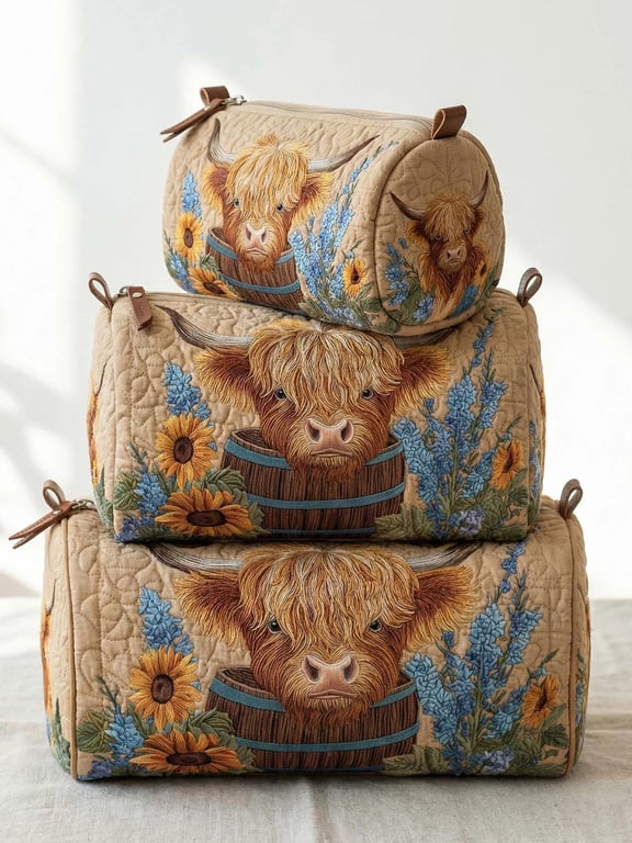 Printed Storage Makeup Three-Piece Set | Quilted Nesting Bags thumbnail 7