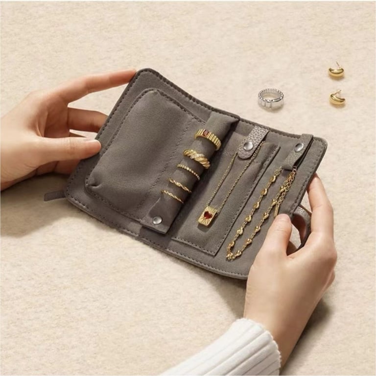Portable Jewelry Organizer Bag for Necklaces, Rings & Earrings