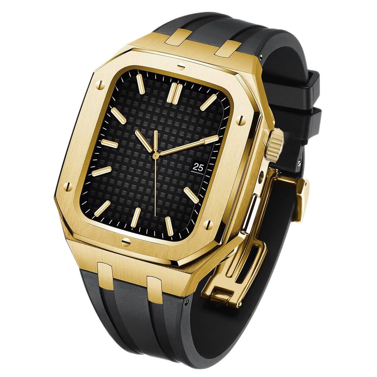 Stainless Steel Smartwatch Case with Fluororubber Band | Luxury Sports Watch thumbnail 3