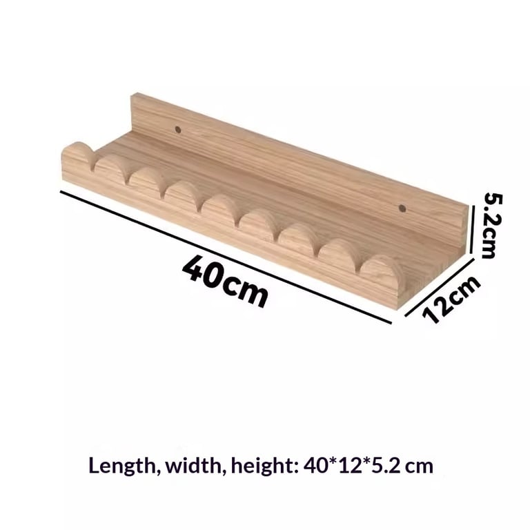 Wall-Mounted Shelf Solid Wood Coat Rack | Modern Home Storage thumbnail 11