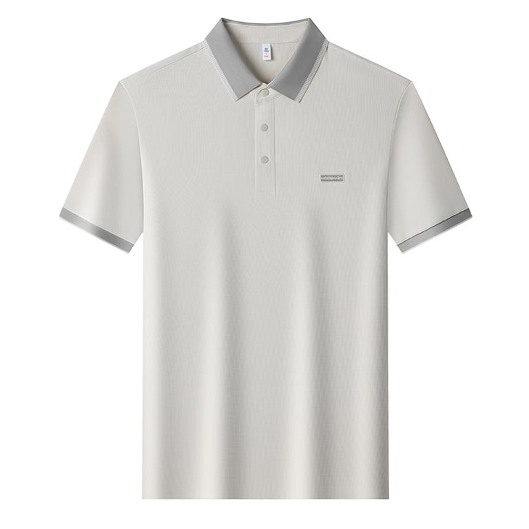Seamless Ice Silk Men's Short-Sleeve Polo | Breathable Home & Kitchen Comfort thumbnail 1