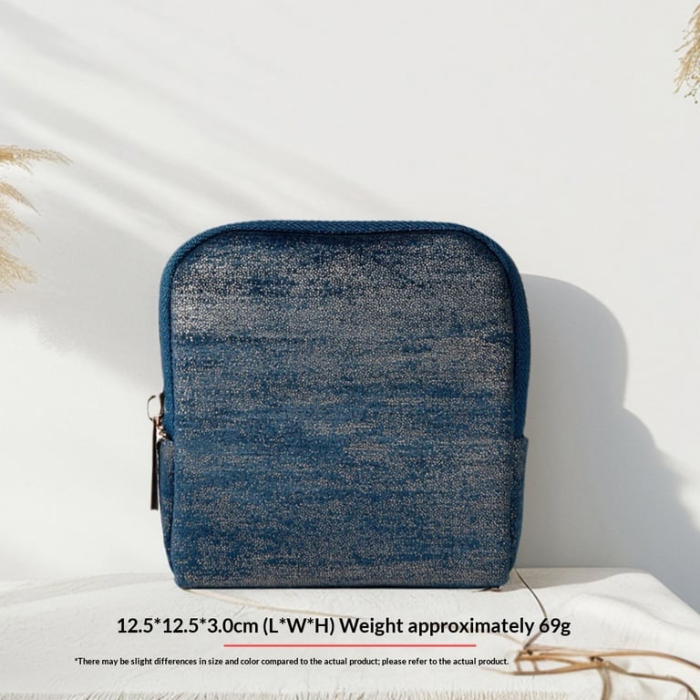 Velvet Cosmetic Bag with Tassel | Zippered Travel Pouch Canada thumbnail 3