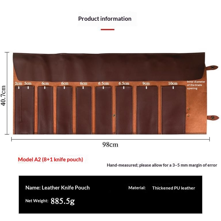 Portable Two-Tier Microfiber Leather Knife Storage Bag | Home & Kitchen thumbnail 14