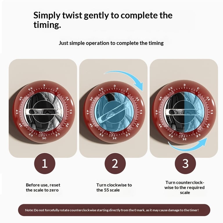 Magnetic Kitchen Timer Lite-Luxury Precise Countdown | Retro Design thumbnail 3