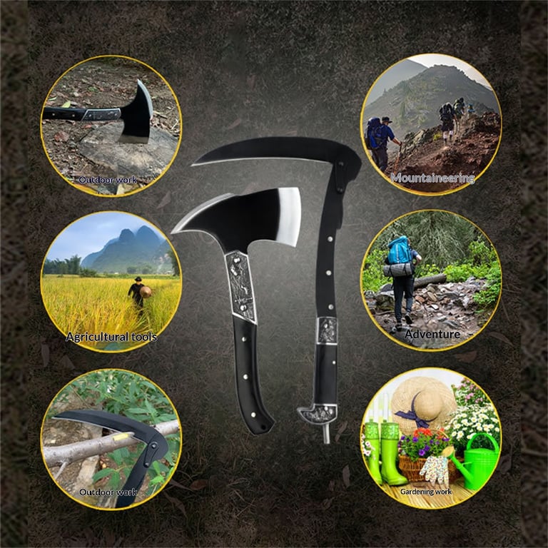 Folding Sickle & Tomahawk Axe Combo | Outdoor Garden Tool thumbnail 5