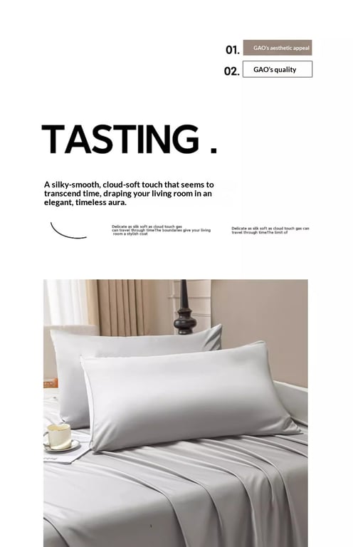 Summer Cooling Ice Silk Bed Sheet Set | Home & Kitchen Luxury Bedding thumbnail 1