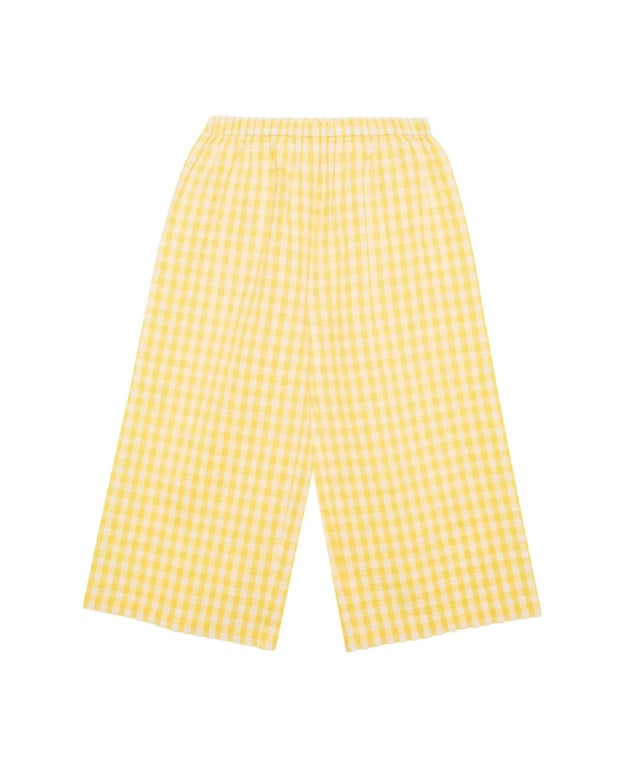 Yellow Plaid Ruffle-Sleeve Kids Set | Nordic Summer Outfit Girls thumbnail 4