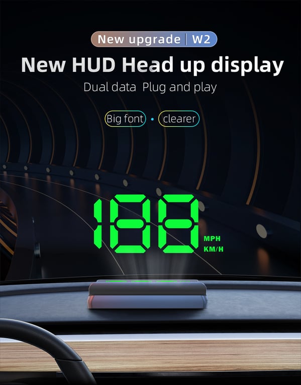 W2 Universal HUD Head-Up Display Car GPS Speedometer | Safe Driving thumbnail 20