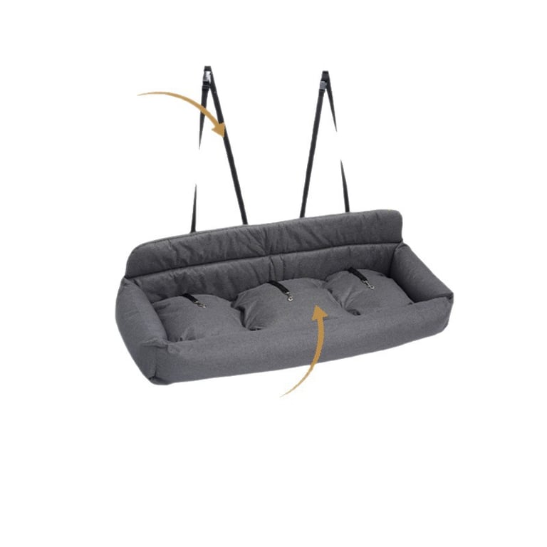 Rear-Seat Pet Bed for Cars | Dog Leash-Ready Safety Harness Clips thumbnail 3