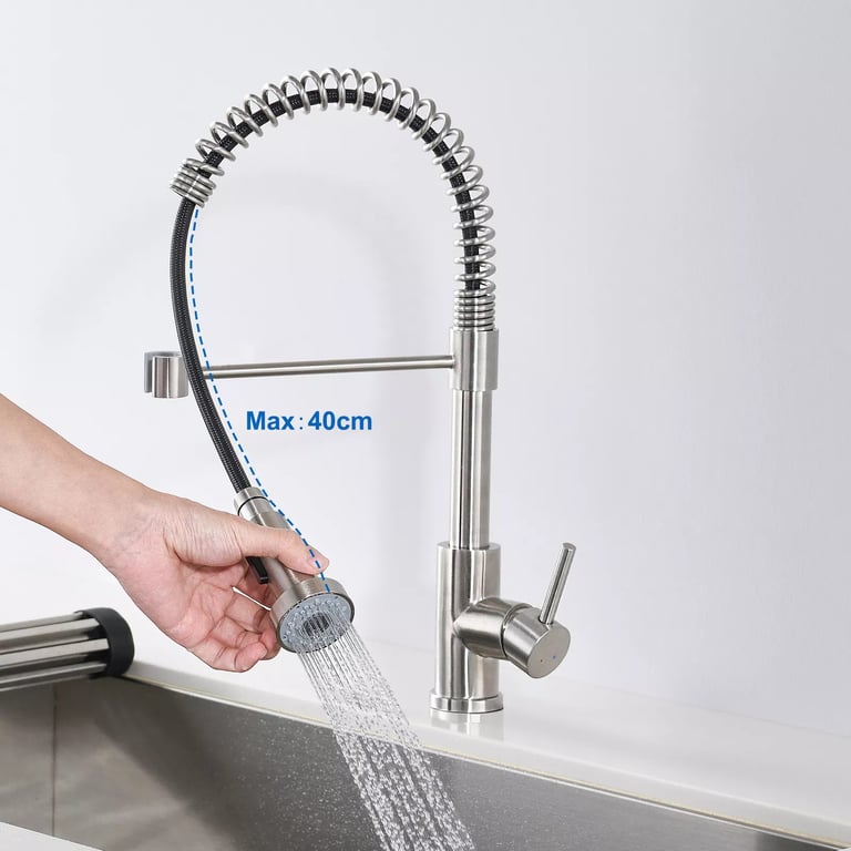 360 Pull-Out Kitchen Faucet with Spray Head | Modern Sink Tap thumbnail 7