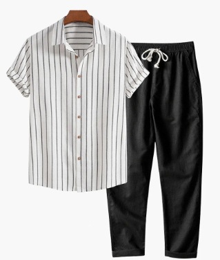 Casual Loose-fit Beach Set | Four-way Stretch Short-sleeve Shirt & Shorts thumbnail 3