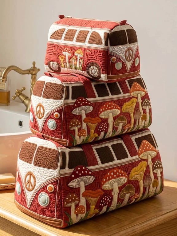 Printed Storage Makeup Three-Piece Set | Quilted Nesting Bags thumbnail 8