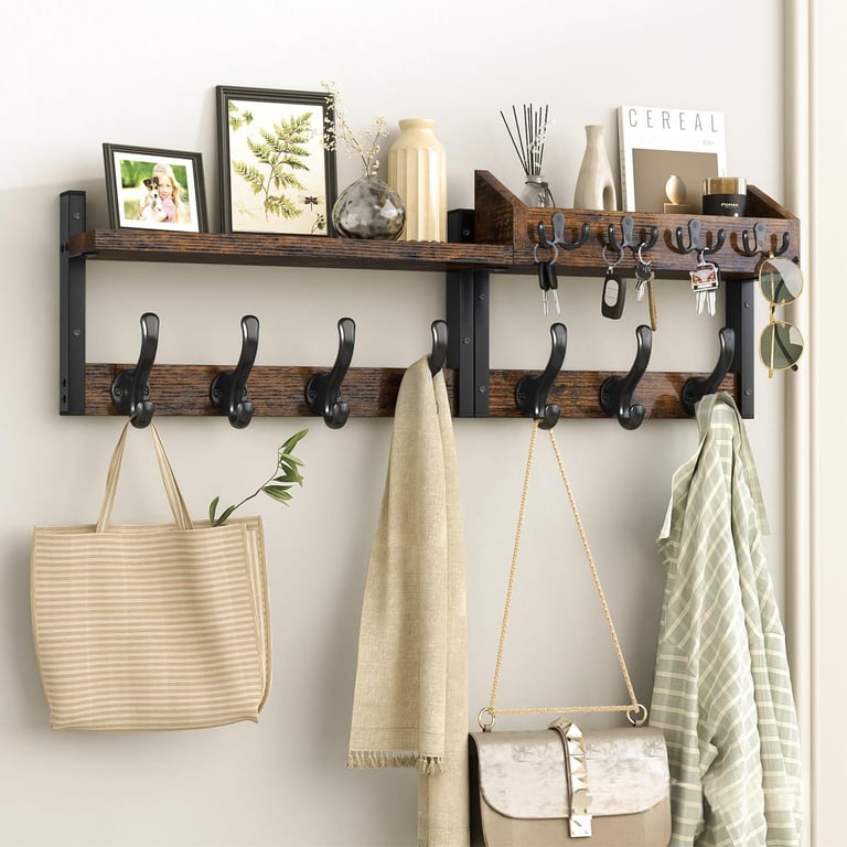 Wooden Wall-Mounted Rack for Entryway Door | Home & Kitchen Storage thumbnail 7