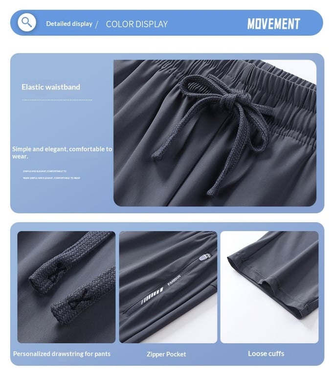 Summer Couple High-Elastic Ice Silk Quick-Drying Pants Canada thumbnail 16