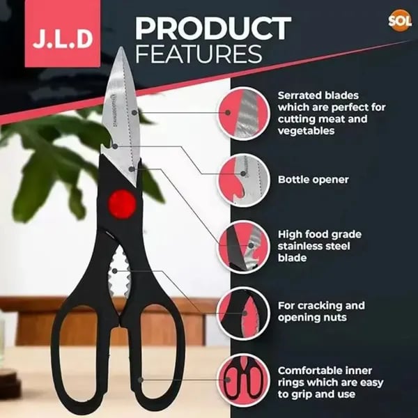 Multi-Purpose Kitchen Scissors with Nutcracker & Bottle Opener Canada thumbnail 6