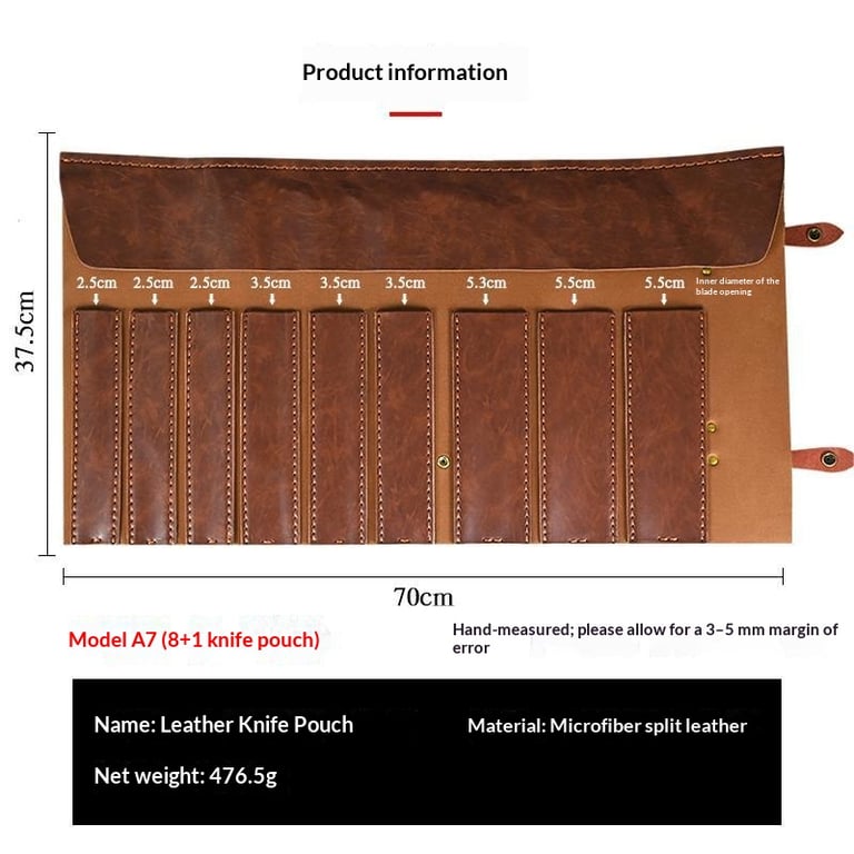 Portable Two-Tier Microfiber Leather Knife Storage Bag | Home & Kitchen thumbnail 12