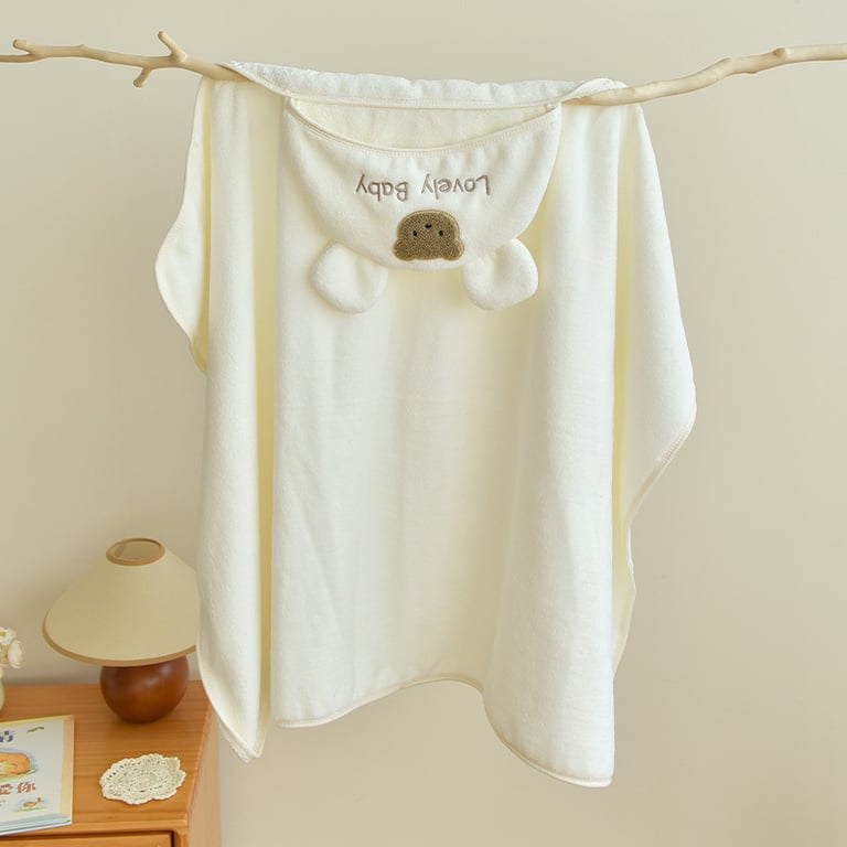 Baby Coral Fleece Hooded Cape Bath Towel | Absorbent & Quick-Drying thumbnail 9
