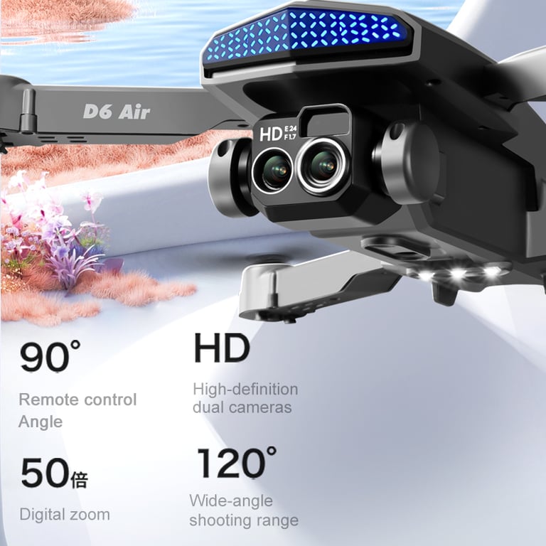 D6 Air Drone for Beginners | 540° Obstacle Avoidance Dual HD Cameras thumbnail 4
