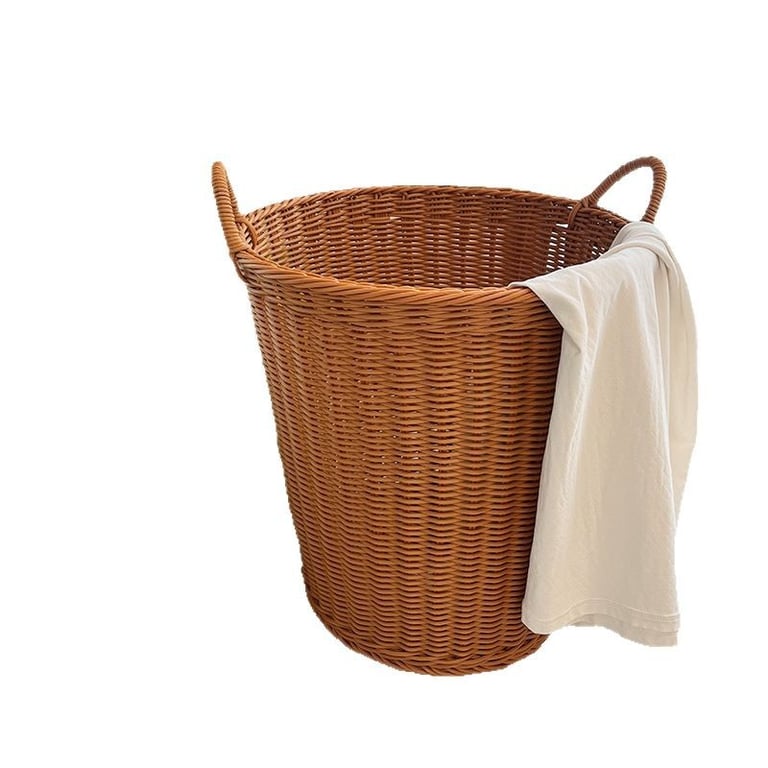 Woven Rattan Hand-Braided Laundry Basket | Stylish Storage Bin - image 1