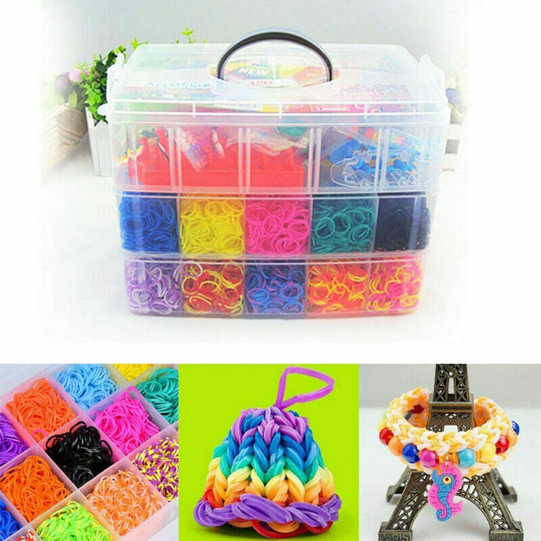 15000Pcs Rubber Loom Bands Kit | DIY Bracelets Storage Container thumbnail 4
