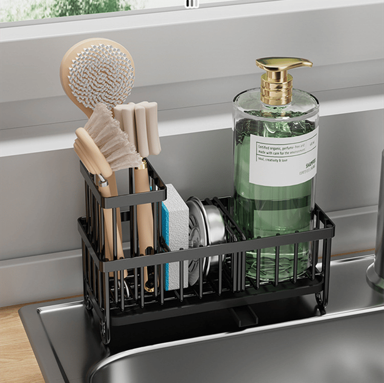 Kitchen Sink Rack Sponge Holder Soap Dish Drain Storage Organizer Brush Holder thumbnail 4