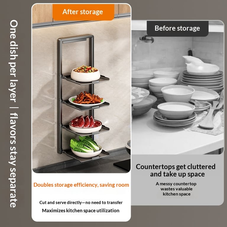 Punch-Free Foldable Kitchen Prep Rack | No-Drill Wall Mount thumbnail 15