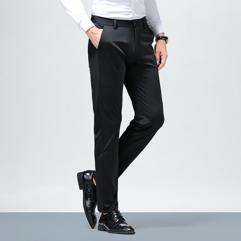 Men's Ice Silk High-Elasticity Pants | Breathable Slim Fit thumbnail 4