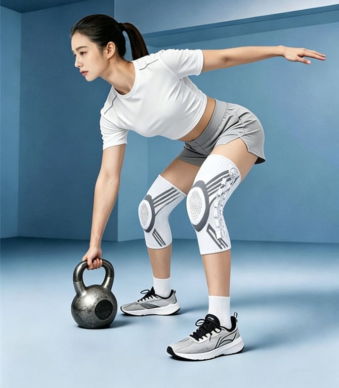 Upgraded Knob-Style Sports Knee Brace Outdoor Running Shock-Absorbing Adjustable Silicone Knee Protector thumbnail 8