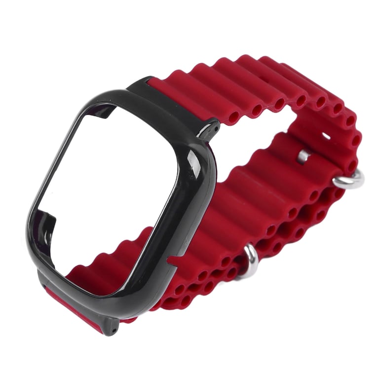 Watch Silicone Strap With Built In PC Case Fashionable Adjustable Wristband For Honor 4 Wine Red thumbnail 2