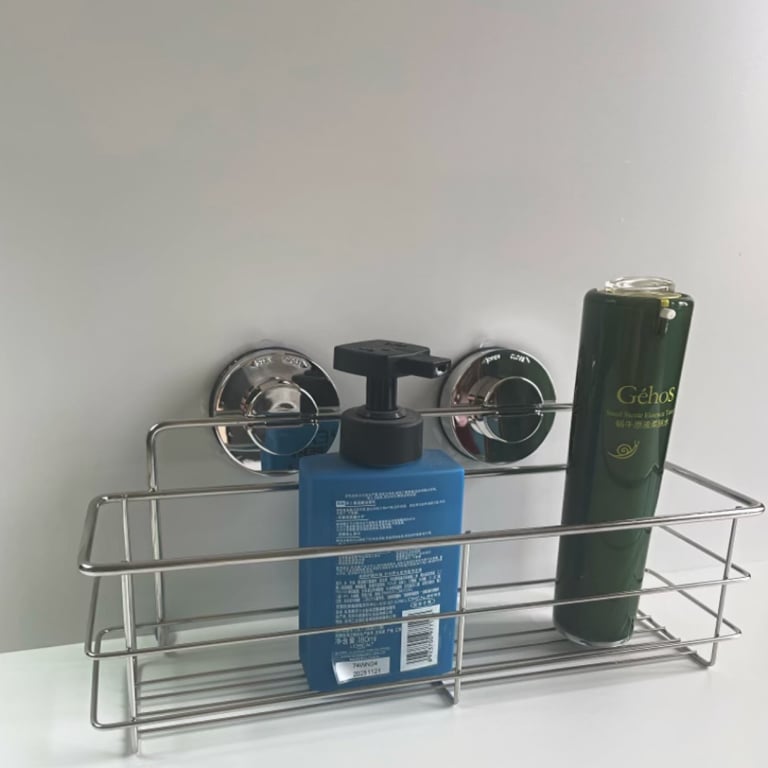 No-Drill Bathroom Shelf Cosmetic Organizer | Adhesive Wall Mount thumbnail 6