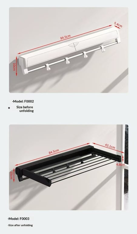 Wall-Mounted Folding Clothes Drying Rack | Space-Saving Design thumbnail 8