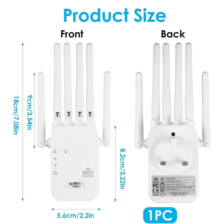 Dual-Band WiFi Signal Booster 1200M | Gigabit Wireless Repeater Canada thumbnail 5