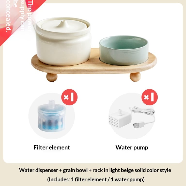 Cat Ceramic Automatic Circulating Filter Water Dispenser | Home & Kitchen thumbnail 18