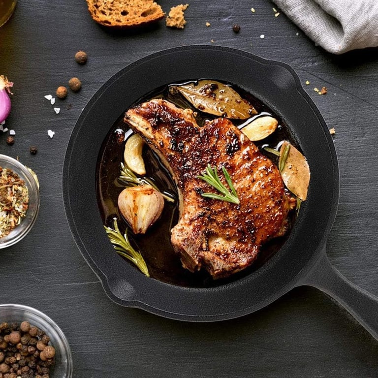 3-Piece Cast Iron Skillet Set | Pre-Seasoned Non-Stick Frying Pans thumbnail 2