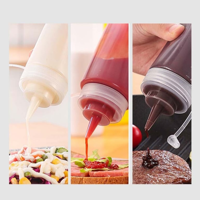 8 Pack Plastic Squeeze Bottles 500ml | Food-Grade Condiment Dispensers thumbnail 19