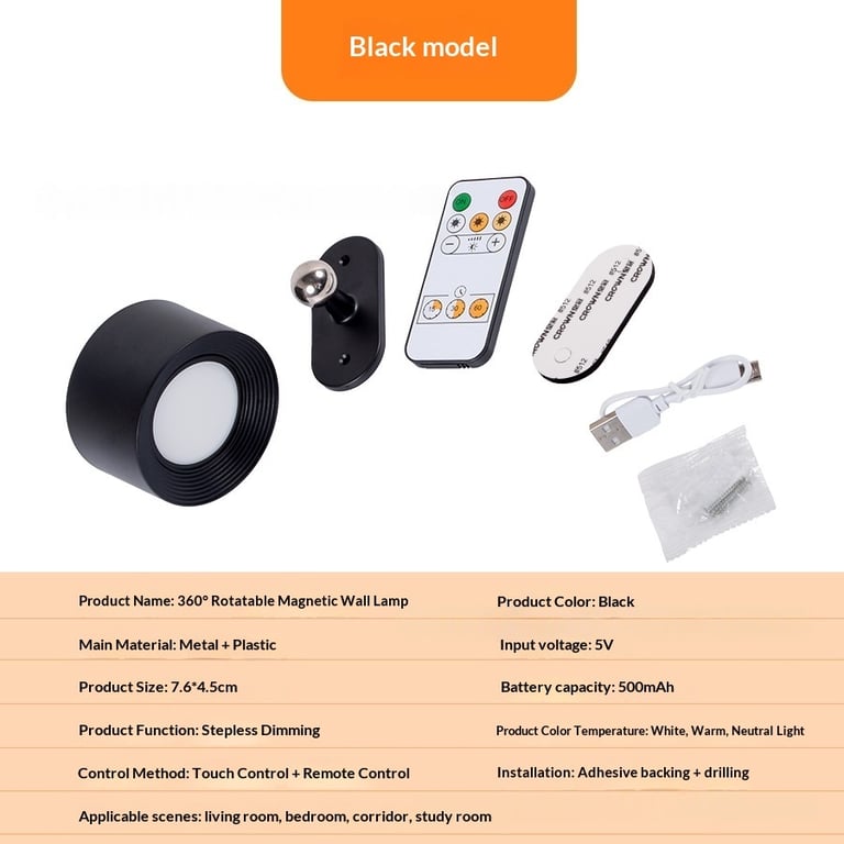 Magnetic LED Desk Lamp with Remote | Rechargeable Ambient Light thumbnail 7