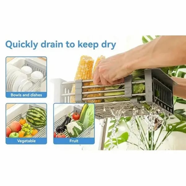 Adjustable Immersion Sink Dish Drying Rack | Stainless Steel Home & Kitchen thumbnail 18