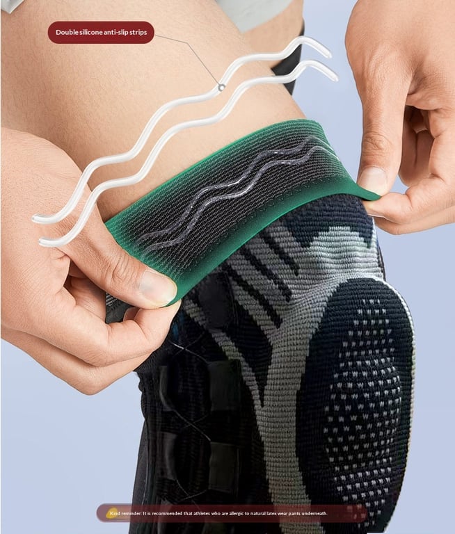 Upgraded Knob-Style Sports Knee Brace Outdoor Running Shock-Absorbing Adjustable Silicone Knee Protector thumbnail 4