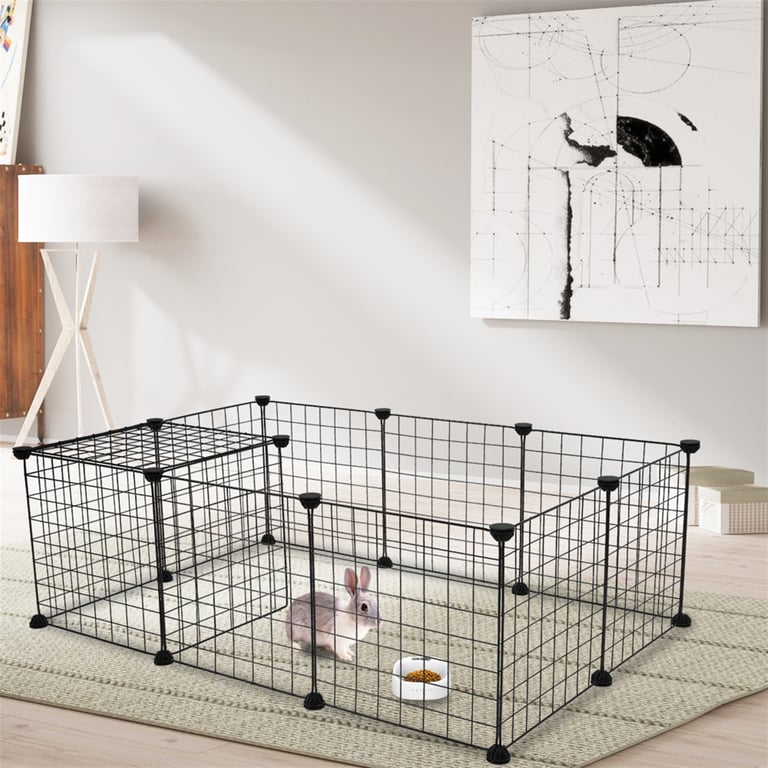 Portable Pet Playpen for Guinea Pigs & Rabbits | Metal Wire Cage thumbnail 18
