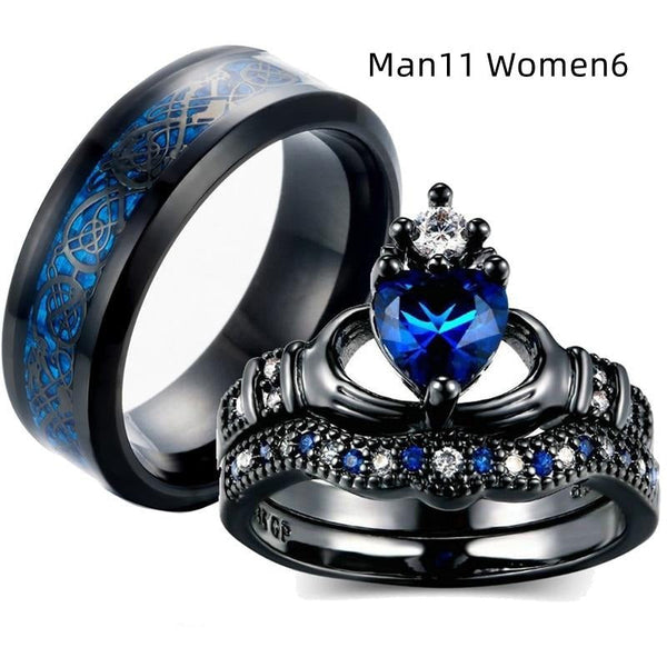 Sapphire Crown Ring for Him